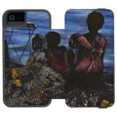 Wo ist Papa? Hafen Insel Incipio iPhone Geldbeutel-Hülle (Folio Geöffnet)