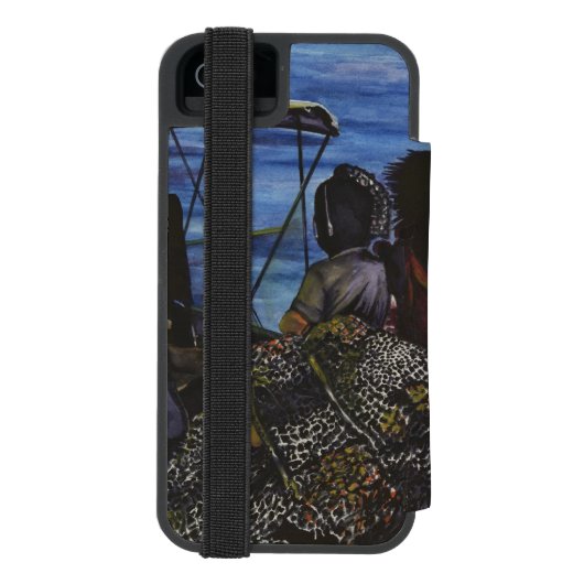 Wo ist Papa? Hafen Insel Incipio iPhone Geldbeutel-Hülle (Folio Rückseite)