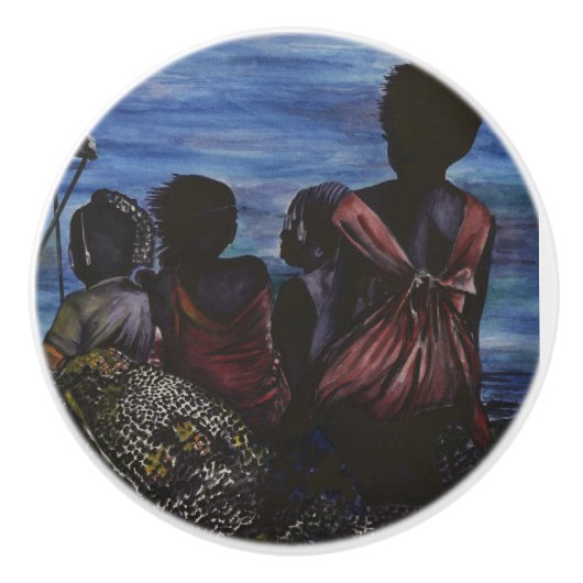 Wo ist Papa? Hafen Keramikknauf (Vorderseite)