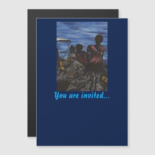 Wo ist Papa? Hafen Magneteinladung (Vorne/Hinten)