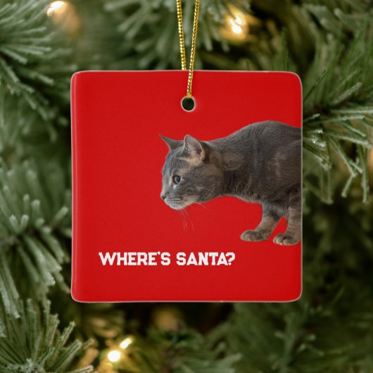 Wo ist Santa Cat Ornament (Baum)