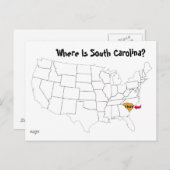Wo ist South Carolina? Postkarte (Vorne/Hinten)