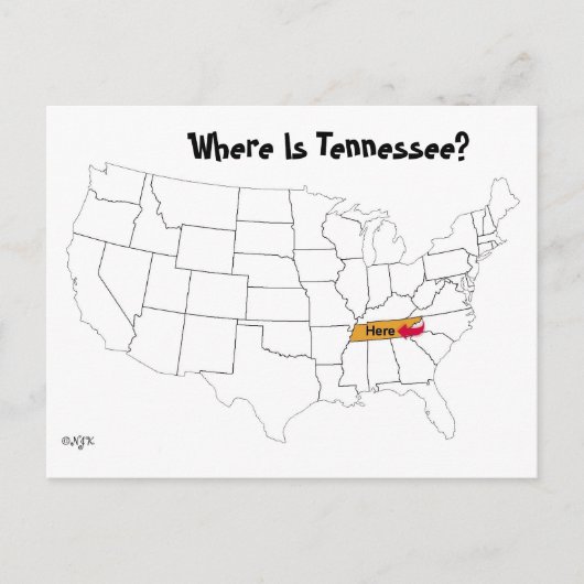 Wo ist Tennessee? Postkarte (Vorderseite)