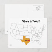 Wo ist Texas? Postkarte (Vorne/Hinten)