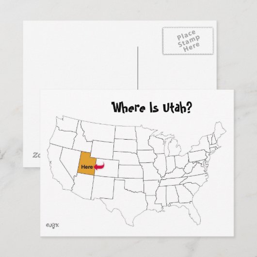 Wo ist Utah? Postkarte (Vorne/Hinten)
