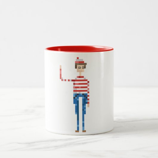 "Wo ist Waldo? "Pixel-Illustrations-Tasse Zweifarbige Tasse (Mittel)