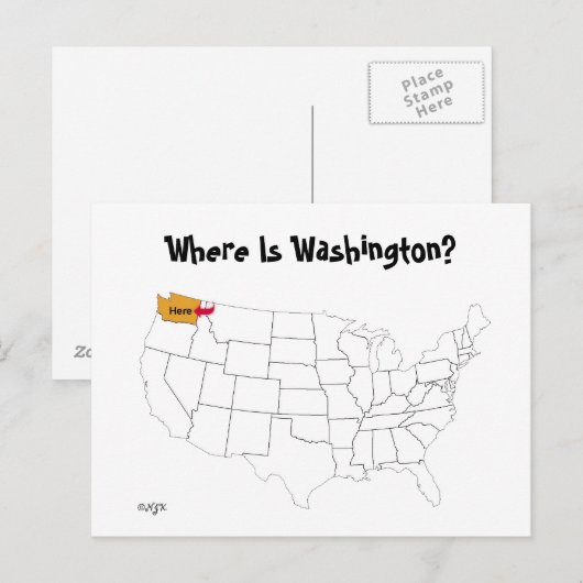 Wo ist Washington? Postkarte (Vorne/Hinten)