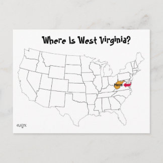 Wo ist West Virginia? Postkarte