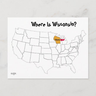 Wo ist Wisconsin? Postkarte