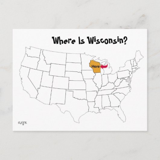 Wo ist Wisconsin? Postkarte (Vorderseite)