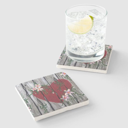 Wo Liebe SteinUntersetzer wächst (Seitenansicht)