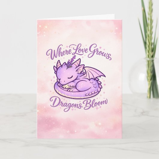 Wo Liebe wächst, blühen Drachen Karte (Vorderseite)