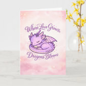 Wo Liebe wächst, blühen Drachen Karte (Gelbe Blume)