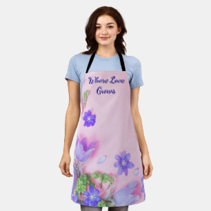 Wo Liebe wächst Schürze   Florale Küchenschürze