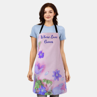 Wo Liebe wächst Schürze | Florale Küchenschürze