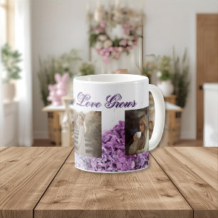 Wo Liebe wächst Tasse Personalisierte Flieder-Fo