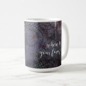 Wo liegt dein Fokus? Typografie Rustikal Abstrakt Kaffeetasse (VorderseiteRechts)