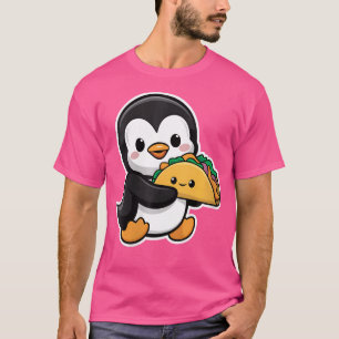 Wo Lustiger Pinguin hält Taco Cute Kawaii Lebensmi T-Shirt