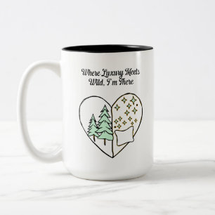 Wo Luxus auf wilden Glamping-Lifestyle trifft Zweifarbige Tasse