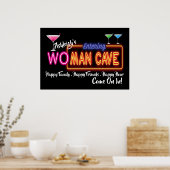 Wo - Man Cave Sign Poster (Küche)