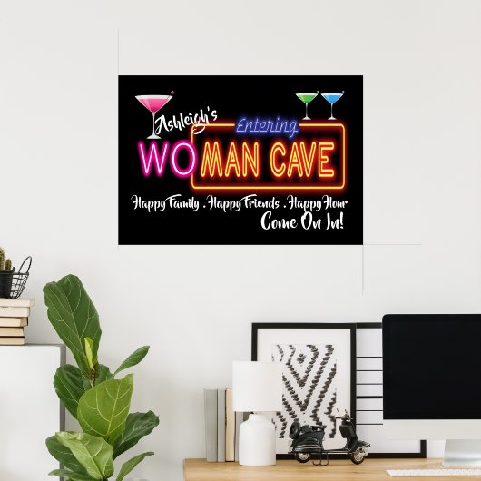 Wo - Man Cave Sign Poster (Heimbüro)