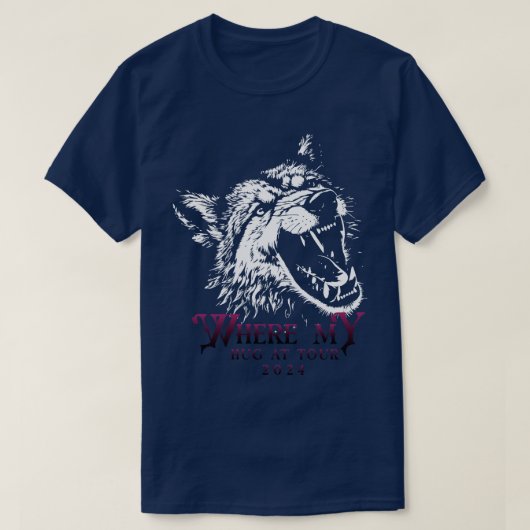 Wo mein Umarmung auf den Funny Wolf Meme Ironic Jo T-Shirt (Design vorne)