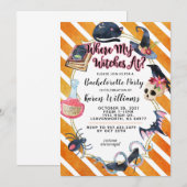 Wo meine Hexen zu Halloween-Junggeselinnen-Abschie Einladung (Vorne/Hinten)