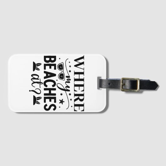 Wo meine Strände Gepäckanhänger (Vorderseite (Horizontal))