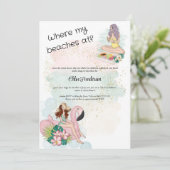 Wo meine Strände im Junggeselinnen-Abschied sind Einladung (Stehend Vorderseite)