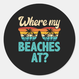 Wo meine Strände in Tropical Beach Sommerferien Runder Aufkleber