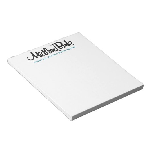 Wo Mitte des Jahrhunderts modernes Notepad trifft Notizblock (angewinkelt)