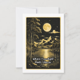 Wo Mondlicht Stille Trifft Serene Nachtlandschaft Dankeskarte