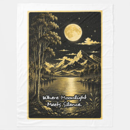 Wo Mondlicht Stille Trifft Serene Nachtlandschaft Fleecedecke