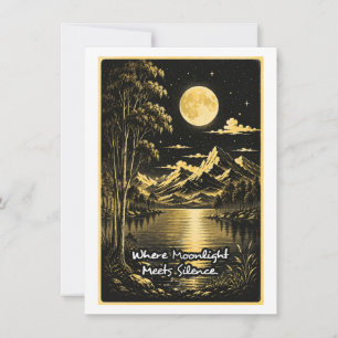Wo Mondlicht Stille Trifft Serene Nachtlandschaft Mitteilungskarte