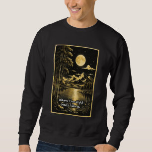 Wo Mondlicht Stille Trifft Serene Nachtlandschaft Sweatshirt