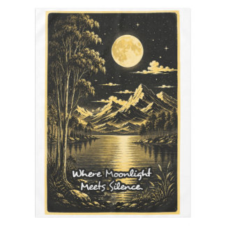 Wo Mondlicht Stille Trifft Serene Nachtlandschaft Tischdecke