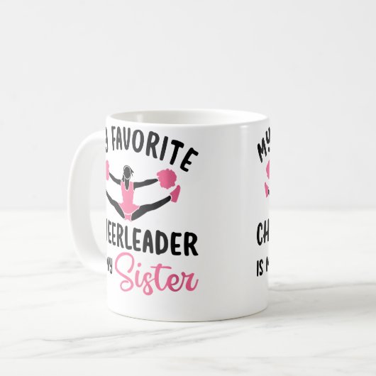 Wo My Favorite Cheerleader Is My Sister Cheerleadi Kaffeetasse (Vorderseite Links)