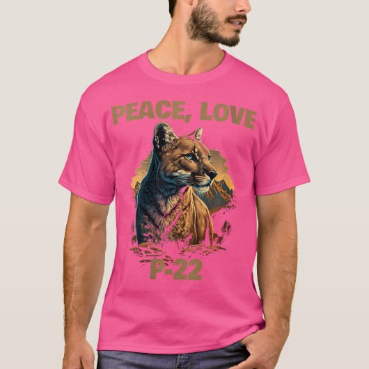 Wo P-22 Mountain Lion Silver Lake Peace Liebe P22 T-Shirt (Vorderseite)
