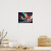 Wo Regenbogenwellen auf fette Skies treffen Poster (Küche)