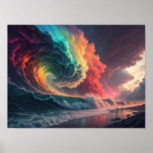 Wo Regenbogenwellen auf fette Skies treffen Poster