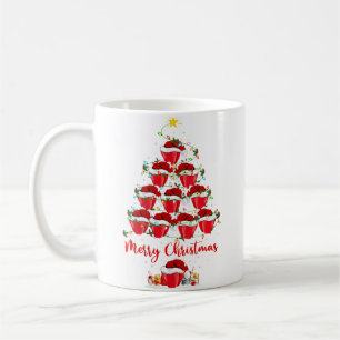 Wo rote Paprika-Weihnachtsbaumlichter Lustiger rot Kaffeetasse