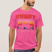 Wo-Rugby-Player und herunterfahren oder Touchdown T-Shirt (Vorderseite)