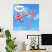 Wo Schweine Fliegen Funny Vegan Cartoon Poster (Heimbüro)