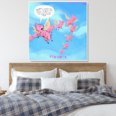 Wo Schweine Fliegen Funny Veganer Cartoon Canvas d Leinwanddruck (Insitu (Schlafzimmer))