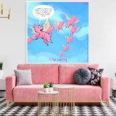 Wo Schweine Fliegen Funny Veganer Cartoon Canvas d Leinwanddruck (Insitu (Wohnzimmer))