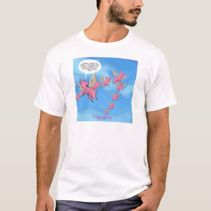 Wo Schweine fliegen Veganer Cartoon T-Shirt
