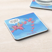 Wo Schweine fliegen Veganer Cartoon Untersetzer (Linke Seite)