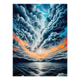 Wo sich Himmel auf Meer trifft: Ein ruhiger Ozean Fotodruck