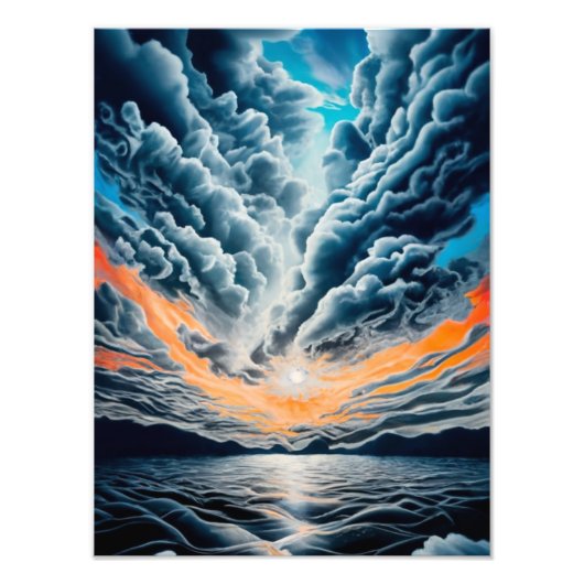 Wo sich Himmel auf Meer trifft: Ein ruhiger Ozean Fotodruck (Vorne)