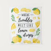 Wo sich Unruhen wie Lemon Drops Sommer ertönen Wandteppich (Vorderseite)